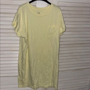 Gap Light Yellow T-Shirt Dress